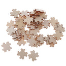 Pack of 50 Wooden Cutout Pieces Puzzle Shape Embellishments for Kids DIY Art Crafts
