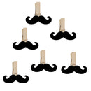 6 Pieces Mini Black Beard Wooden Pegs Photo Clips Clothes Pin for Wedding Xmas Room Party Table Decoration