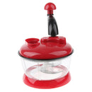 Efficient Manual Food Processor Choppers Mincer by Crank Handle, Red