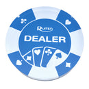 Durable Transparent Blue Acrylic Dealer Button for Poker Card Casino Board Game Parts 2.83 x 0.78inch