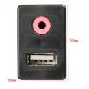 USB AUX Adapter Socket 3.5mm Plug 3RCA Car Dashboard Mount Extension Cable