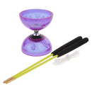Pro Triple Bearing 4inch Diameter Purple Chinese Yoyo Diabolo Toy Set with Metal Sticks and String