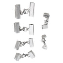 6pcs Necklace Clamps Clip Ribbon Ends Over Crimp Cord Caps Lobster Clasps