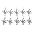 10 Piece Alloy Christmas Snowman Earrings Necklaces Bracelets Pendants Jewelry Making Charms for DIY Hair Accessories