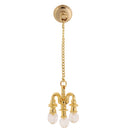 Dollhouse Miniature Furniture 1:12 Doll House Accessories Mini Ceiling Lamp Chandelier - Golden