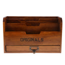 3-Tier Shabby Chic Wooden Storage Organizer Holder Mail Rack For Desktop Tabletop
