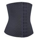 Women Girls Ladies Breathable Elastic Waist Cincher Corset Body Shaper With 3 Row Hooks M Black
