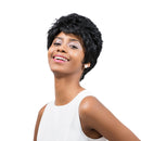Women Real Human Hair Wig Short Curly Full Wigs Heat Resistant Cosplay Black