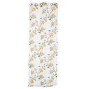 Generic Yellow Flower Pattern Voile Tulle Door Window Curtains Panel Drapes with Beads 250x100cm