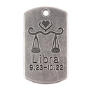 10Pcs Square Libra Pendant Horoscope Zodiac Sign Charms Jewelry DIY Making