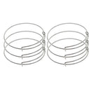 6 Pieces Brass Sliver Plated Adjustable Wire Bracelets Blanks, Expandable Wiring Bangle Bracelet DIY Craft