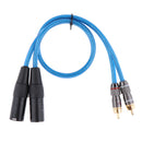 Dual XLR Male to Dual RCA Male Cable, 2 XLR Male to 2 RCA Male HIFI Audio Cable, 4N OFC Wire, for Amplifier Mixer Microphone, 0.5m