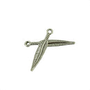 100 Pieces Tibetan Silver 3D Long Feather Charms Pendants Jewelry DIY Making