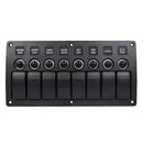 8 Gang Illuminated Rocker Switch Panel On/Off for Marine Boat Caravan