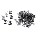 60 pcs/lot Sliver Black Warriors Medieval Soldiers Military Figures Toy