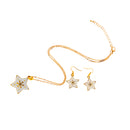 Christmas Gifts Pentagram Star Drop Oil Necklace Earrings Set Jewellery Set