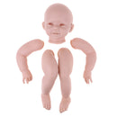 Simulation 28inch Unpainted Reborn Kits Baby Doll Vinyl Mold Head 3/4 Arms Full Legs, Open Eyes and Mouth, Children Birthday Gift