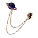 Women Girls Cute Planet and Ligntning Design Neck Tip Brooch Chain Jewellery