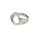 Flower Design 12mm Round Bezel Adjustable Ring Blank Bases Setting DIY Jewelry Making Findings Crafts