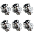Silver 6 Pieces Iron Tuning Peg Tuning Key Bushing with Washer Gasket for Electric / Acoustic Guitar