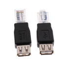 2Pcs USB Type A Female To RJ45 Male Ethernet LAN Network Socket Plug Adapter