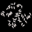 50 Pieces Silver Spring Coil Terminators Crimp Cord Ends DIY Connectors Fastener