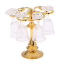 1/12 Dollhouse Miniature Bar Life Scenes Decor - Gold Glass Wine Cup Holder & 4 Pieces Goblet Kits Kids Pretend Play Toy
