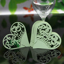 Generic 50PCS Hollow Heart Shape Table Name Place Cards Wedding Christmas Party Decoration Green