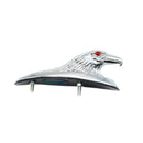 Motorcycle Motorbike Eagle Head Ornament w/Red Lighted Eye Chrome Aluminum Front Fender