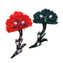 2 Pieces Flower Beaded Rhinestones Patch Sew on Patch Embroidered Patch Decoration