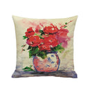 Cotton Linen Throw Pillow Case Floral Waist Cushion Cover Bed Art Decor