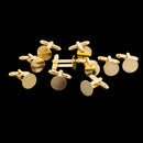 10 Pieces Wholesale Mens Jewelry Cuff Links Shirt DIY Cufflinks Glue Pads Gold Tone