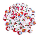 50 Pieces 20mm Mixed Color Drawing Cartoon Wood Buttons For Sewing DIY Crafts
