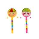 Colorful Cartoon Smiling Face Rattle Drum Kids Toys Gifts Plastic Noise Maker