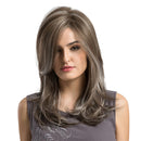 Fashion Charming Fluffy White Brown Mixed Medium Long Wig Heat Resistant for Women Ladies Daily Wear/Party Cosplay