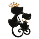 Cute Alloy Couples Crown Bowknot Lovely Cat Brooch Girls Collar Accessory