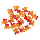 20 Pieces Dollhouse Miniature Yellow Red Small Bells Christmas Party Ornaments