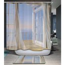 Home Hotel Bathroom Shower Room Door Window Decor balcony Print Charms Extra Long Fabric Bath Shower Curtain With 12 Hooks
