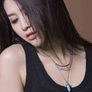 Bohemia Ethnic Multilayer Sweater Chain Necklace Geometric Turquoise Pendant