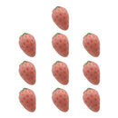 Durable Micro Landscape Resin Miniature Fruit Ornament Garden DIY Strawberry Statue Home Garden Outdoor Decor Ornaments Pack of 10PCS Pink