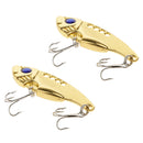 2pc Metal Fishing Lures VIB Spinner Baits Crankbait Barbed Fish Tackle Hooks