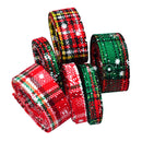 6 Piece Mixed 1 Yard Snowflake Cotton Ribbons for Christmas Decoration 10mm 25mm