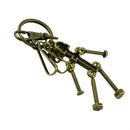 Handmade Punk Stainless Steel Lobster Keychain Split Key Ring Clips Clasp with Robot Pendant Hanging for Home Car Keys