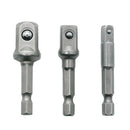3 Pieces Hex Shank Square Head Drive Socket Extension Rod 1/4'' 3/8'' 1/2