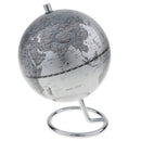 5.5 Inch Small Silver Illuminated World Globe Alloy Desktop Rotating World Map Globe, Kids Educational Toy Gift