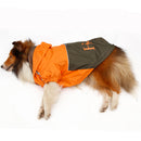 Lightweight PU Leather 3 Buttons Easy Pull Over Style Dog Puppy Raincoat Pet Supplies Orange + Dark Coffee L