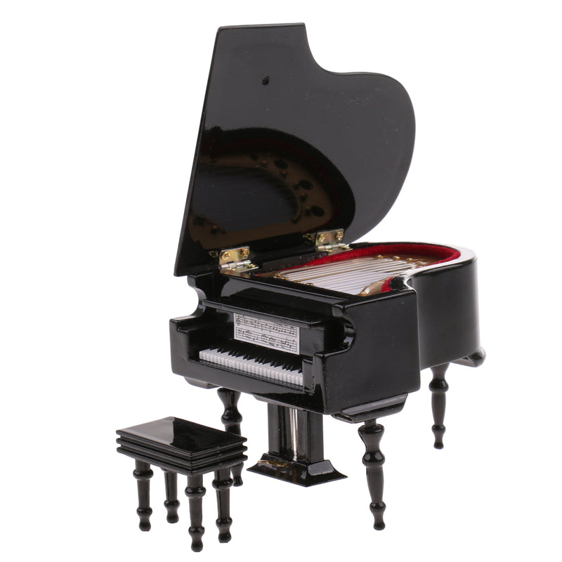 1/12 Dollhouse Miniature Musical Instrument Wooden Piano Model Box Set for Rooms Garden Artist Offerings Decor