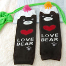 Fashionable Cartoon Bear Pattern Charms Leggings Leg Warmers For Kids Children Winter Clothing Accessory 1 Pair - Dark Brown
