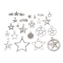 22 Styles Vintage Lucky Star Silver Charms Beads Pendant Connectors Jewelry Making Crafts