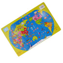 Early Learning Geography 35 Pieces Wooden Jigsaw World Map Puzzles Game Set